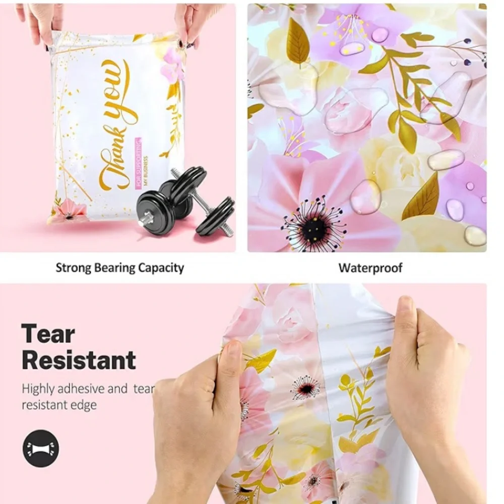Poly Mailers| Floral “Thank You” (14.5 x 19) Pack of 10